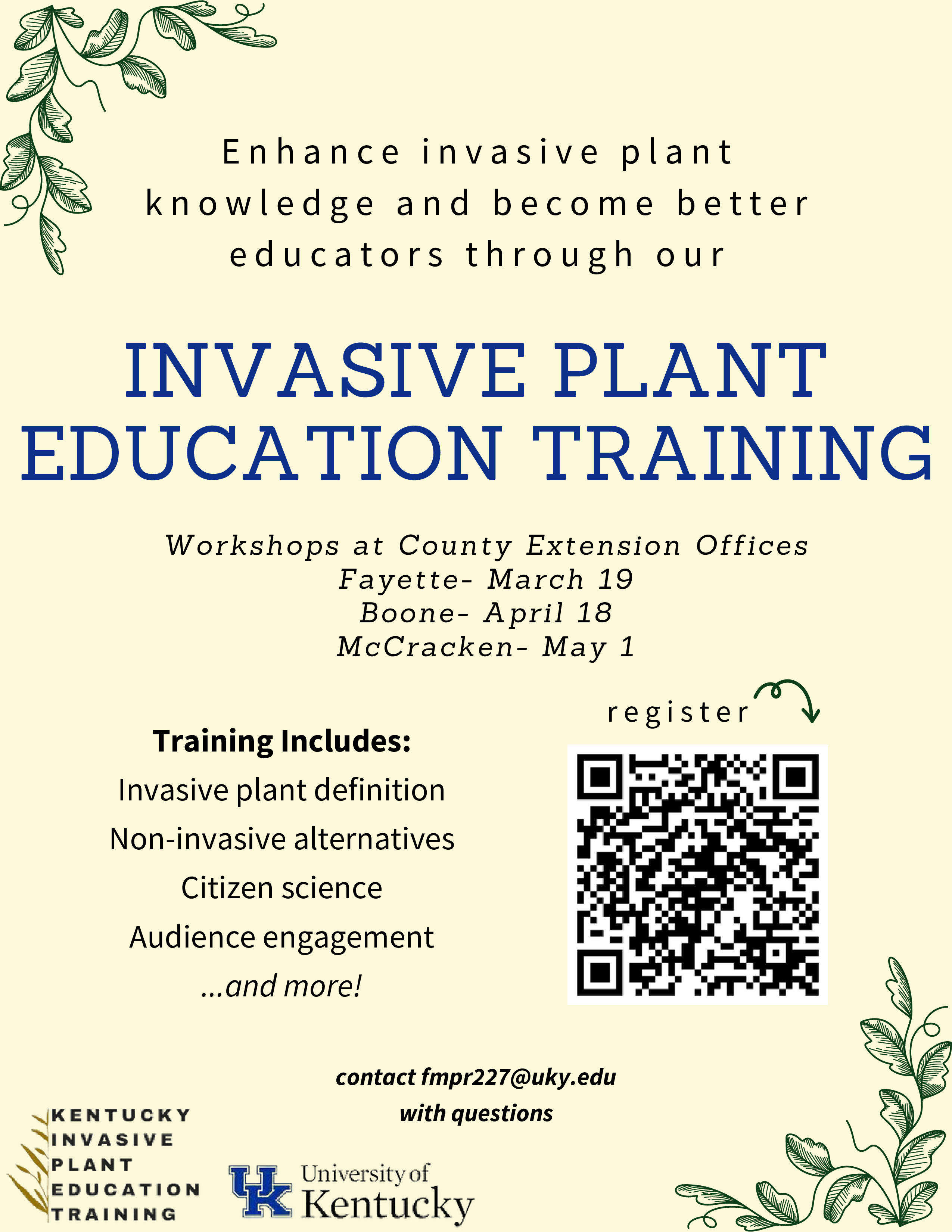 Invasive Plant Education Training Flyer