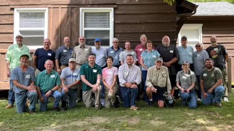 Photo of Alumni at 100th Anniversary celebration at Robinson Forest