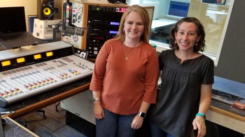 Renee and Laura in studio